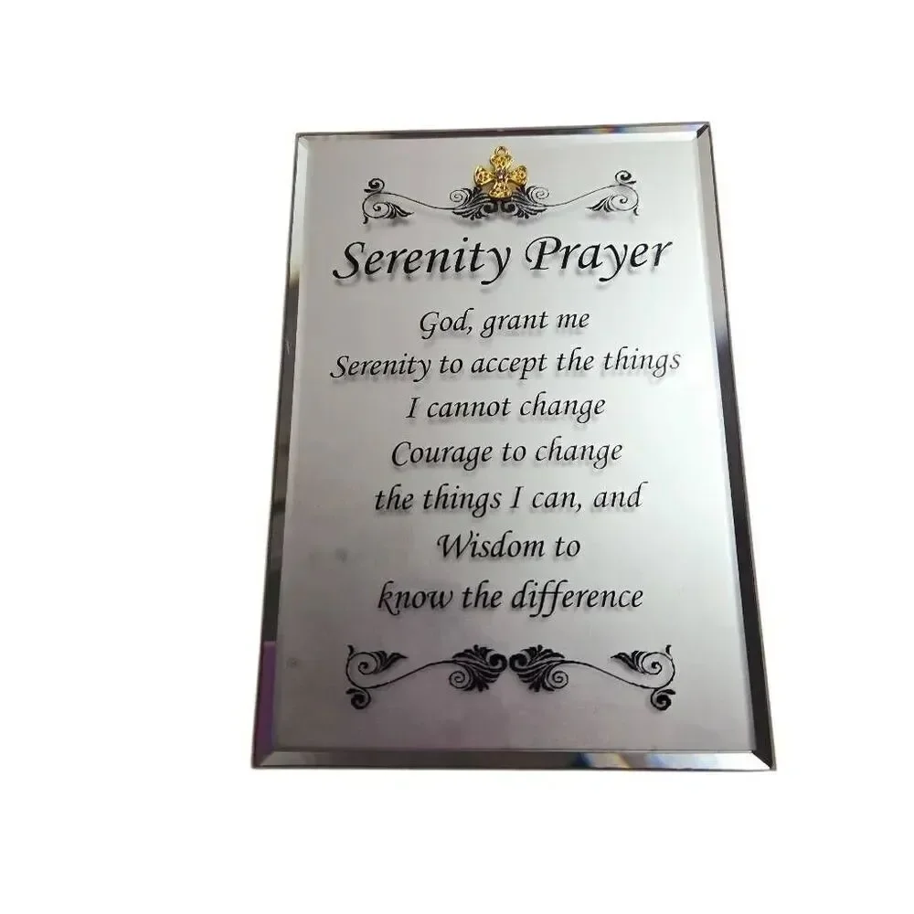 Glass Plaque featuring the Serenity Prayer